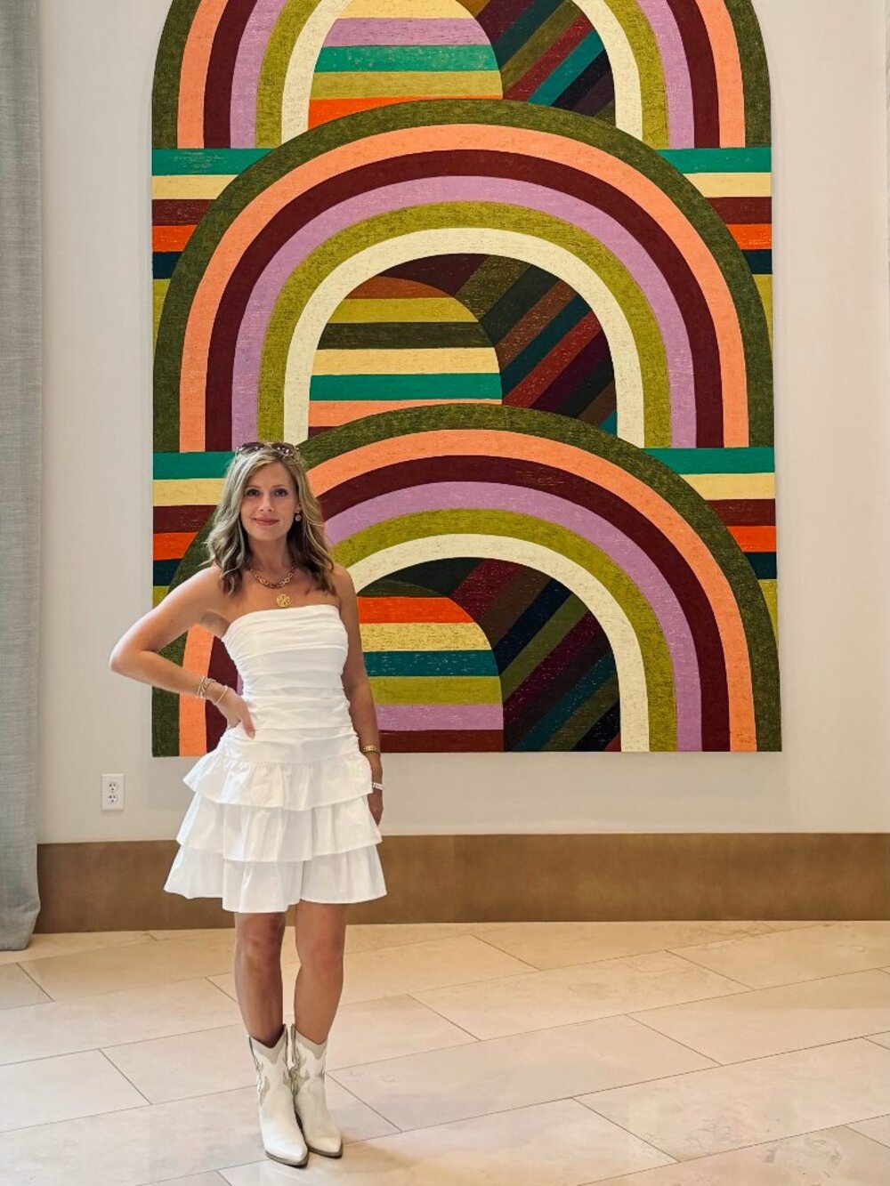Ellie Key White Strapless Ruffled Tiered Dress
